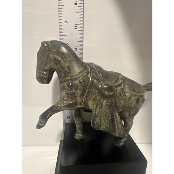 Bronze Horse bookend Statue Art Piece San Francisco Bay Trading Patina Wood Base - Picture 13 of 14